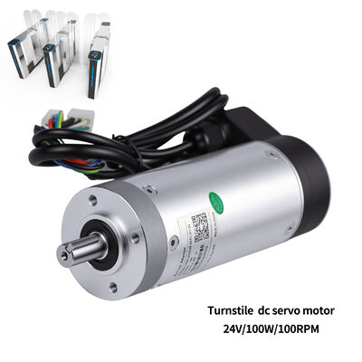 59 mm Flansche 24 V Gleichstrom 100 W Niedertemperaturbeständiger integrierter Getriebe-Servomotor, 23 Nm Max-Torque, 2400-Linien-Encoder, für Drehscheibe Geschwindigkeits-Tor Barriere Tor